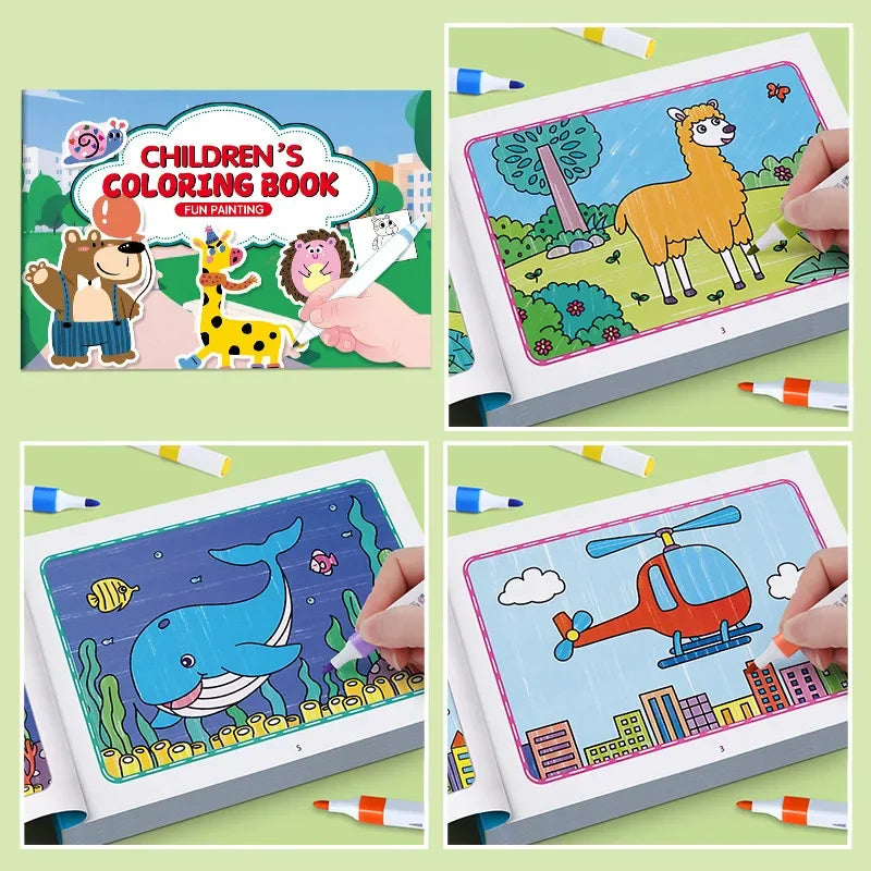 Libro da colorare con animali dei cartoni animati