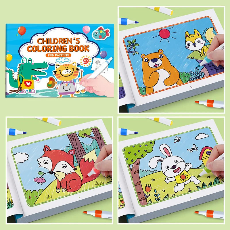 Libro da colorare con animali dei cartoni animati